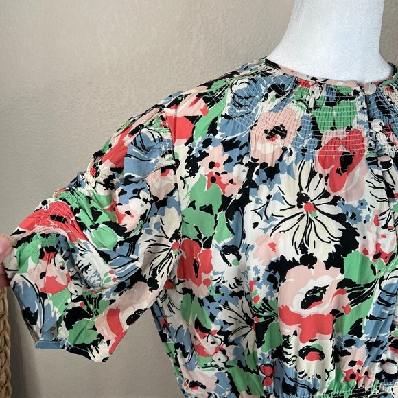 Polo Ralph Lauren Women's Floral-Print Crepe Peplum Blouse Multicolor Size 14 - Picture 8 of 16
